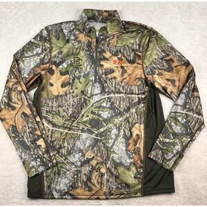 Under Armour 1/4 Zip Men’s XL Mossy Obsession Oak Camo Scent Control Heat Gear